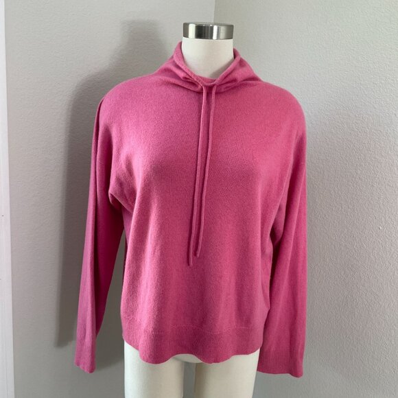 Theory Womens Large Pink 100% Cashmere High Neck Drawstring Sweater Knit Top - Picture 1 of 11
